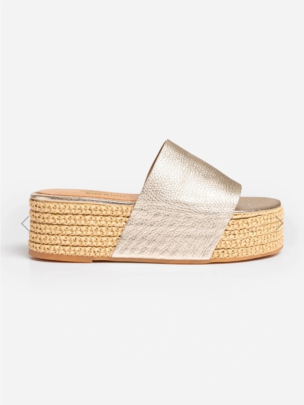 Johnny Was Metallic Gold Platform Slide Sandals